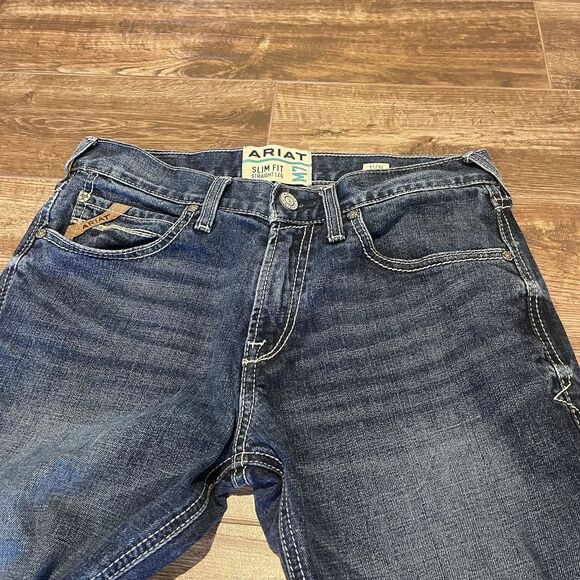 Ariat Jeans Men’s 31x34 Blue M7 Slim Fit Straight Leg Western Cowboy Stretch - Picture 4 of 14